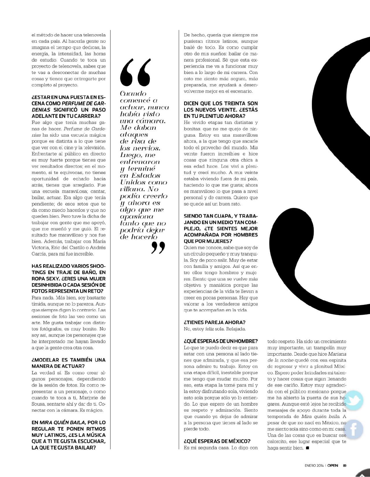 Marjorie De Sousa Open Magazine Mexico January 2014 Issue