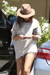 Selena Gomez Gets Leggy Again - Out in Woodland Hills - April 2014