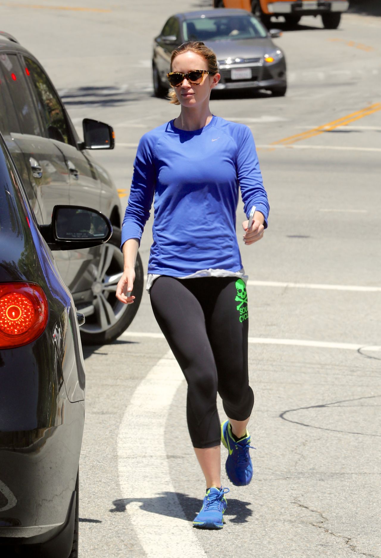 emily blunt in tights - out in los angeles