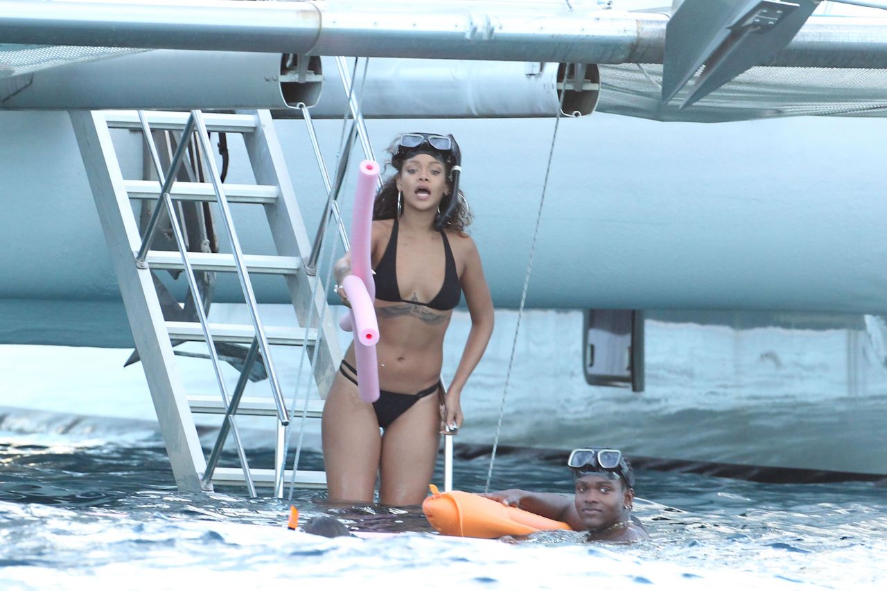 Rihanna Bikini Candids On A Yacht In Barbados Sept 2014