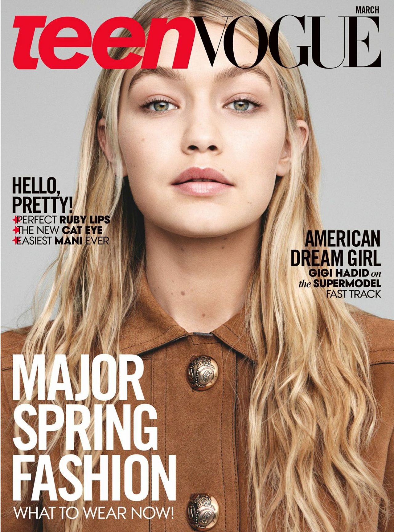 Gigi Hadid Teen Vogue Magazine (US) March 2015 Cover