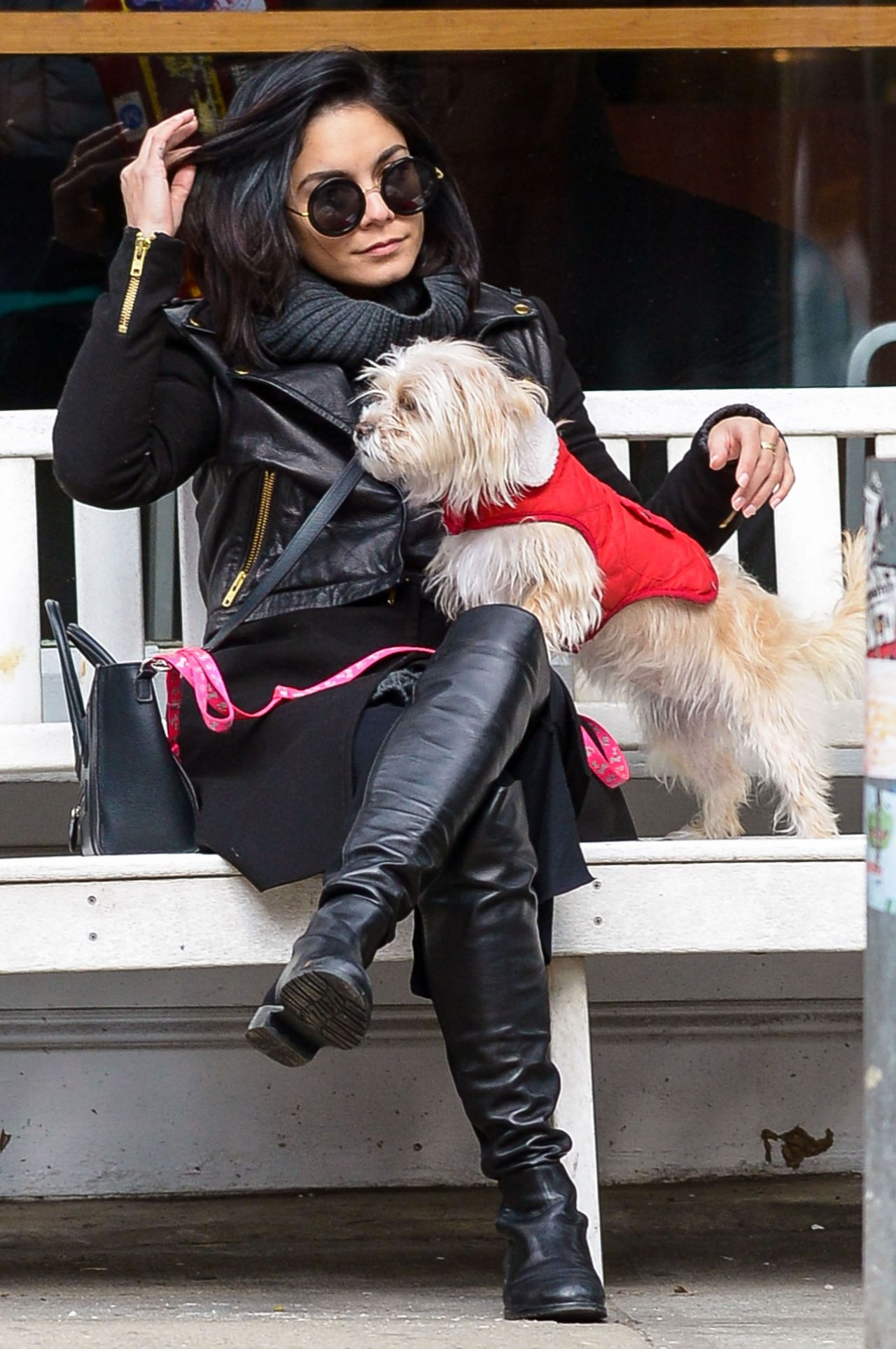 Vanessa Hudgens Playing With Her Dog in New York City, March 2015