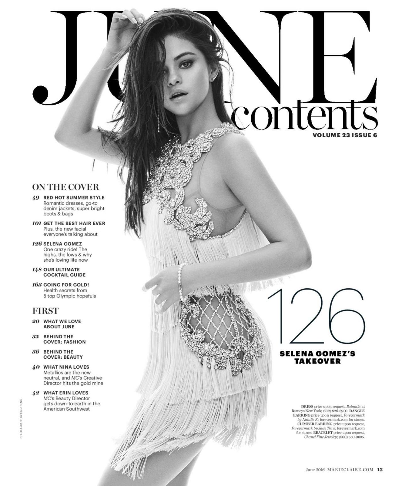 Selena Gomez Marie Claire Magazine June 2016 Issue