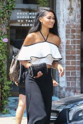 Chanel Iman Style - Leaves a Restaurant in West hollywood 8/25/2016