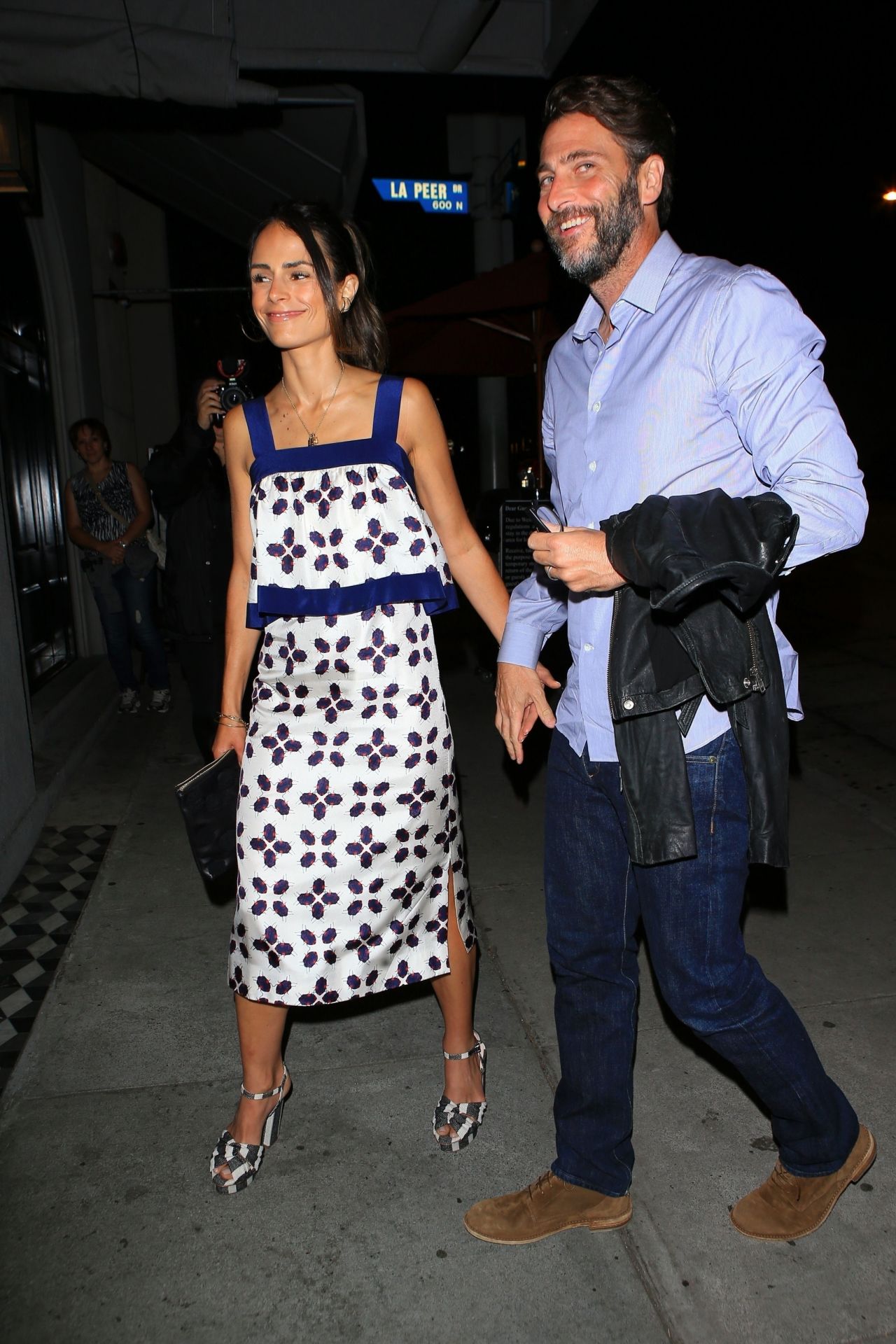 Jordana Brewster Arrives for a Dinner Date With Husband at Craig's in