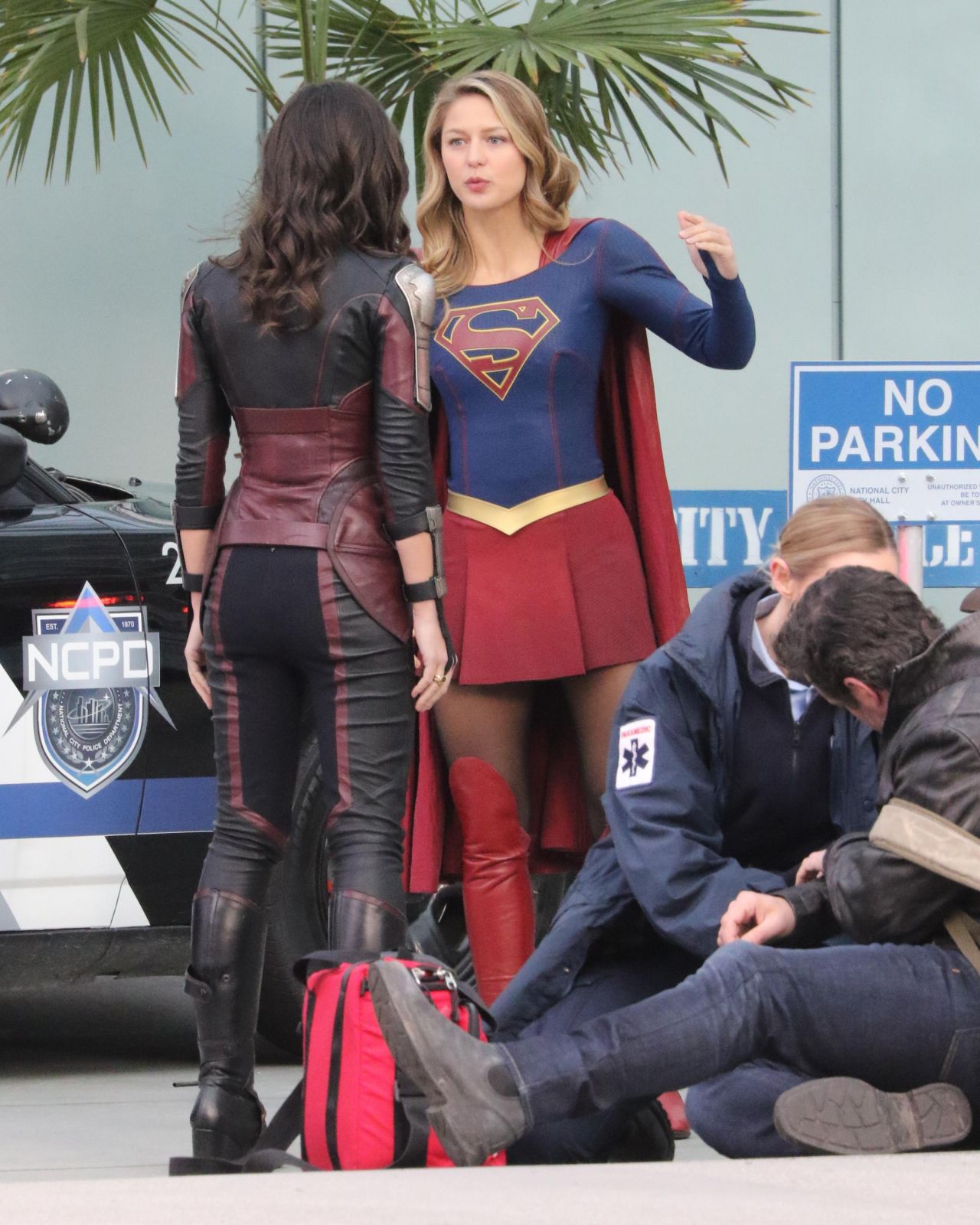 Melissa Benoist Filming Supergirl In Vancouver 02 13 2018