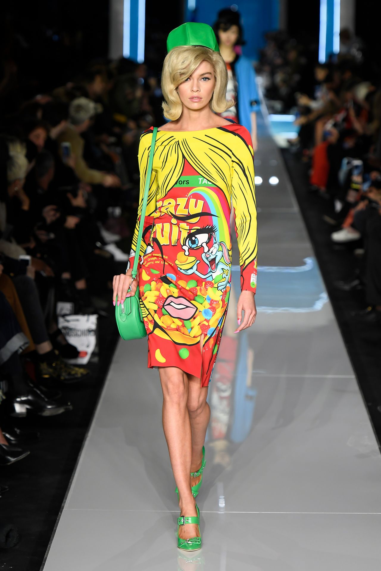 Stella Maxwell Walks Moschino Show, Milan Fashion Week 02/21/2018