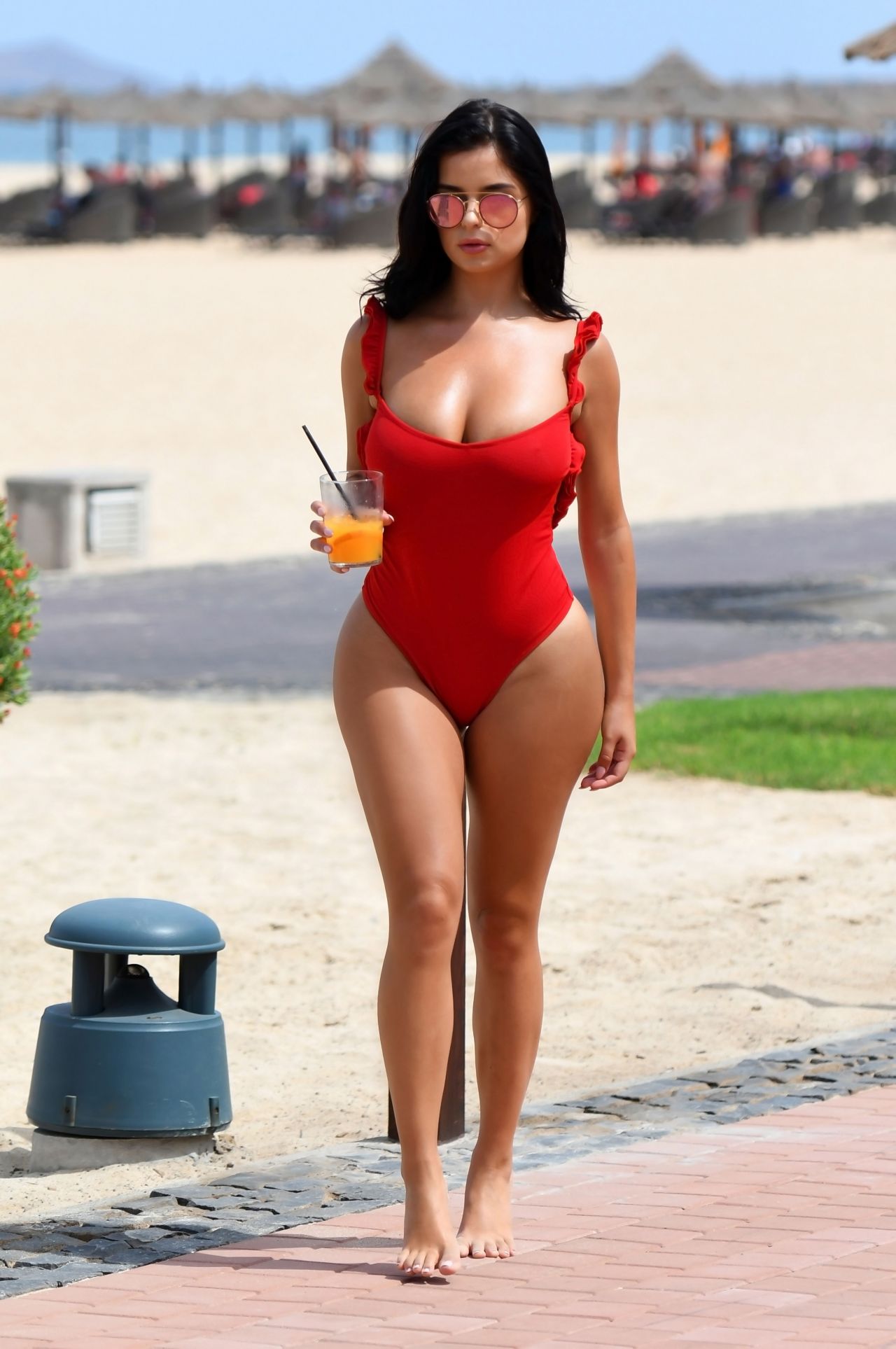 Demi Rose In A Red Swimsuit In Cape Verde June 2018