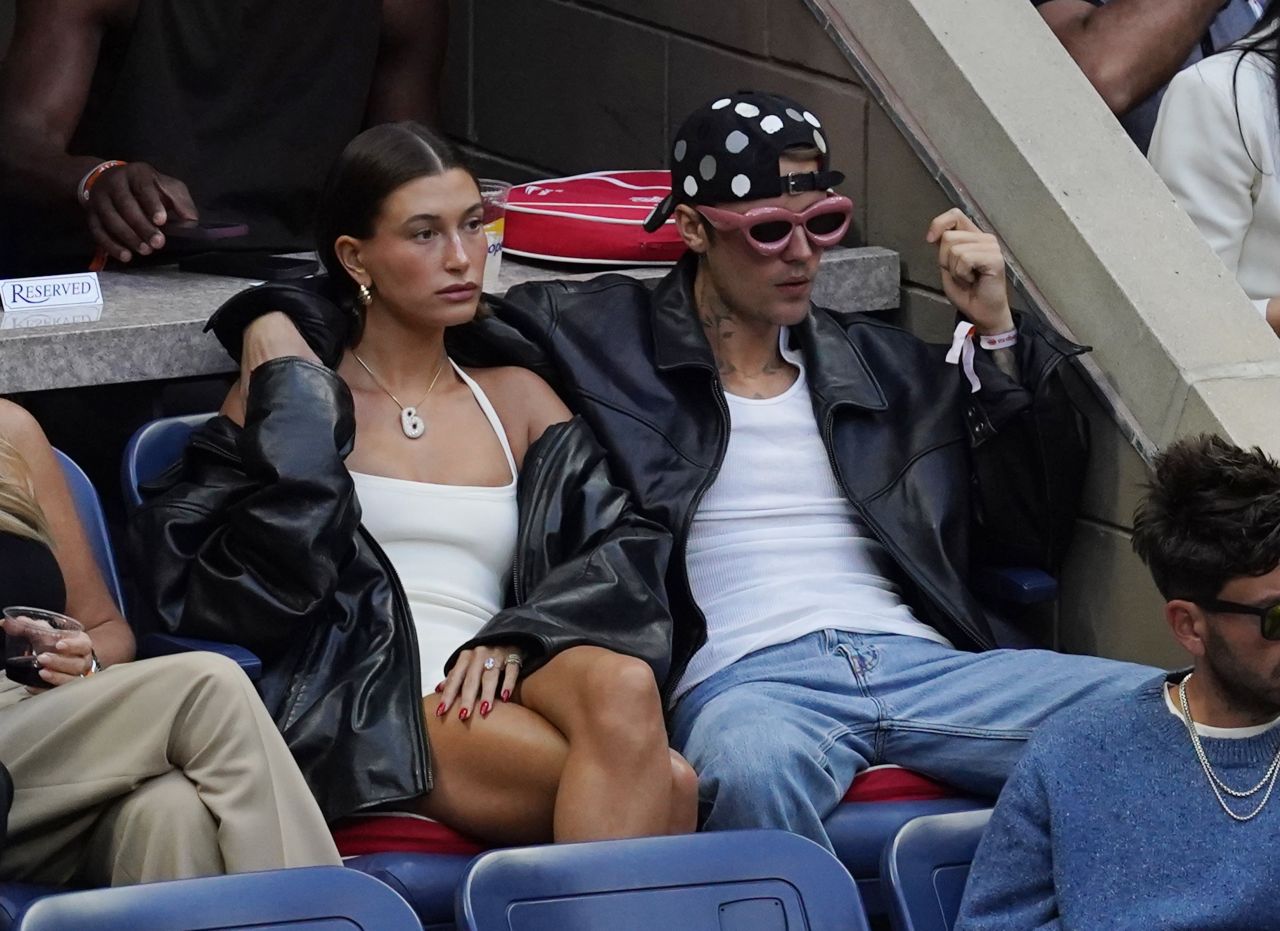 Hailey Rhode Bieber And Justin Bieber Watching Coco Gauff Vs Elise