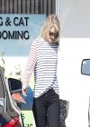 Ali Larter in Jeans at a Pet Groomers in Los Angeles