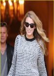 Blake Lively Street Style - Leaving her hotel in Paris