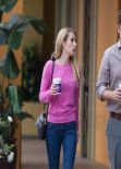 Emma Roberts Street Style - Grabs a Coffee To Go in Los Angeles