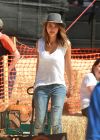 Jessica Alba in Jeans at Mr Bones Pumpkin Patch in West Hollywood