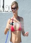 Joanna Krupa in Bikini Top, Washing a Car in Miami