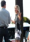 Julianne Hough on the Set of EXTRA in Los Angeles