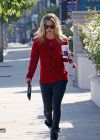 Kaley Cuoco in a Red Sweater, Ready for the Fall Weather 