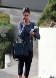 Nikki Reed Street Style - in Tights at a Gym in Studio City