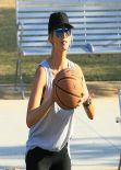 Delta Goodrem Playing Basketball in Los Angeles