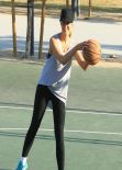 Delta Goodrem Playing Basketball in Los Angeles