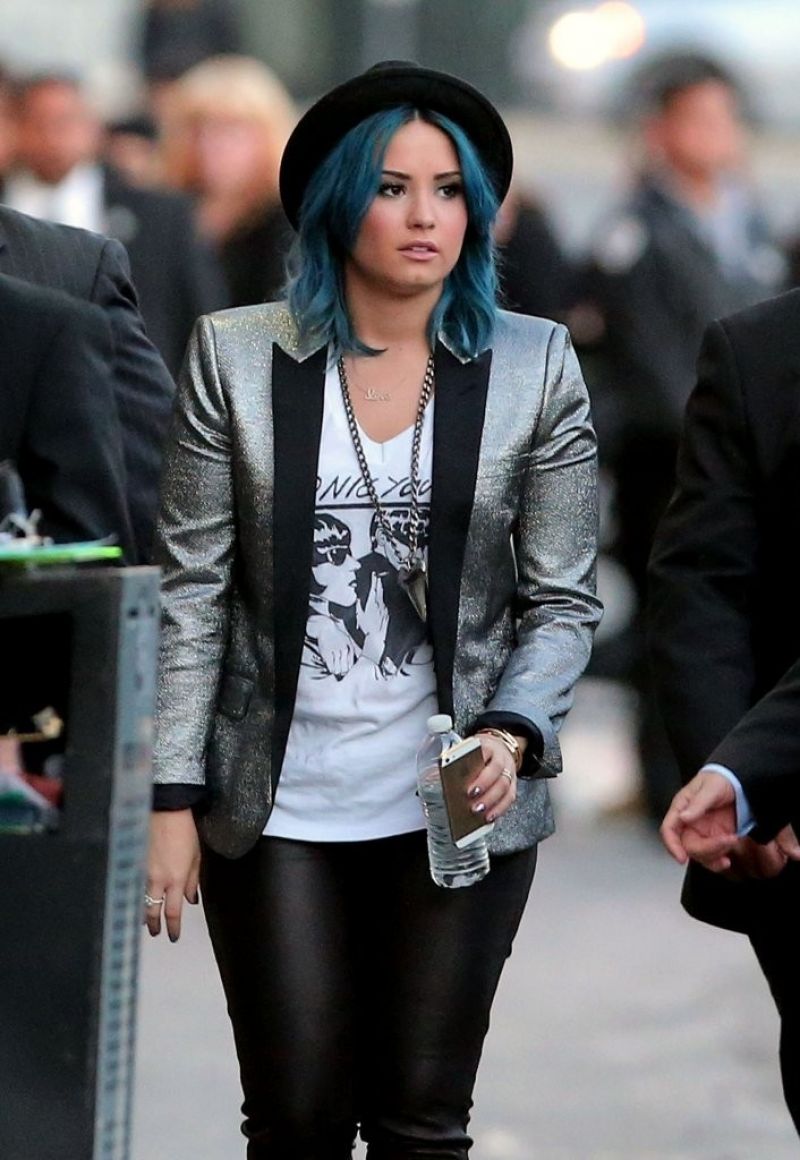 Demi Lovato Street STyle - at Jimmy Kimmel Live! in Hollywood - November 2013