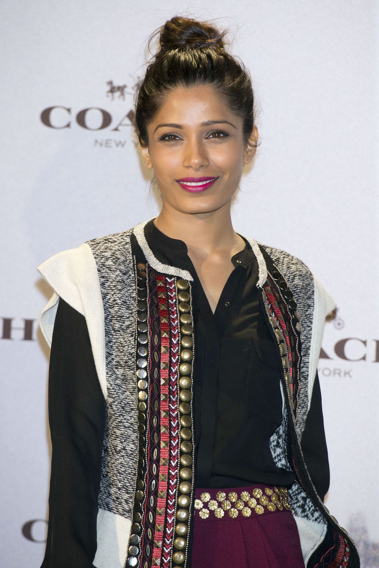 Freida Pinto Attends the Opening of Coach in Madrid ...