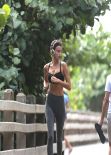 Irina Shayk out jogging in Miami