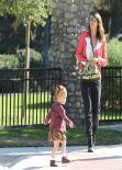 Jessica Alba Street Style - at a Park in Los Angeles