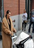 Kim Kardashian Street Style - Takes Baby Haven For A Stroll - Out in New York City