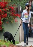Kristen Stewart Out With Her Dog in Los Angeles - November 2013 