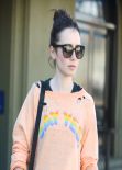 Lily Collins Street Style - Leaving the Gym in LA