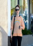 Lily Collins Street Style - Leaving the Gym in LA