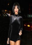 Rihanna Street Style - Wearing a short Jumpsuit in New York City - November 2013
