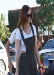 Rumer Willis Street Style - Leaving a Hair Salon in West Hollywood
