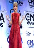 Taylor Swift  in Red on Red Carpet - 47th Annual CMA Awards