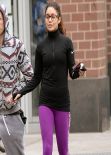 Vanessa Hudgens Street Style - in tights in New York 