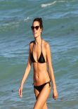 Alessandra Ambrosio in a Bikini at the Beach in Miami - December 2013