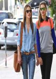 Alessandra Ambrosio Street Style - in Skinny Jeans Out for Shopping West Hollywood