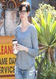 Anne Hathaway Casual Style - Out in Hollywood - November 2013