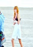 Bella Thorne - Filming a Commercial in Santa Monica - California December 2013