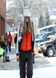 Elle Macpherson Street Style - out in Aspen - December 2013