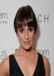 Lea Michele in a Flesh-Baring Black Frock at Switch Boutique - Los Angeles December 2013