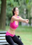 Luisa Zissman Spandex Photos - Working Out in a London Park - August 2013