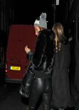 Millie Mackintosh Street Style - Out in Leather Pants in Chelsea - December 2013