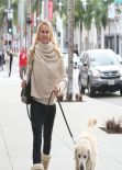 Nicollette Sheridan Street Style - out in Beverly Hills - December 2013