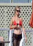 Paris Hilton in a Red Bikini in Malibu - July 2013 - 15 HQ Photos