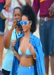 Rihanna in a Bikini at a beach in Barbados - December 2013
