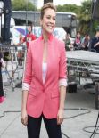 Alyssa Milano on the Set of EXTRA at The Grove in Los Angeles (2014)