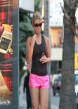 Amy Willerton Wears Pink Shorts - Morning Jog Along Sunset Blvd - Los Angeles, January 2014