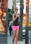 Amy Willerton Wears Pink Shorts - Morning Jog Along Sunset Blvd - Los Angeles, January 2014