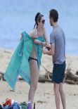 Anne Hathaway in a Bikini at a Beach in Hawaii - January 2014
